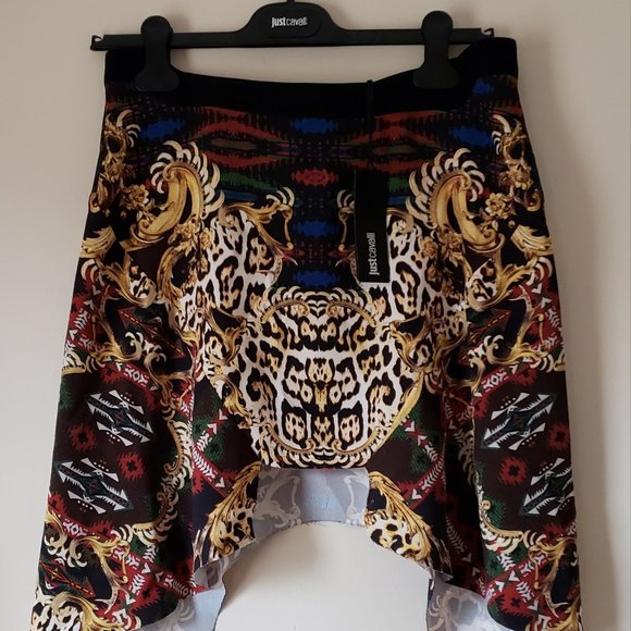 New - Patterned Just Cavalli Skirt - SIZE 40 - Picture 1 of 5